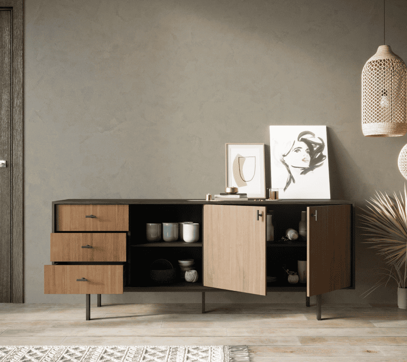 Тумба-комод Emerson коричневый/черный EM15_2