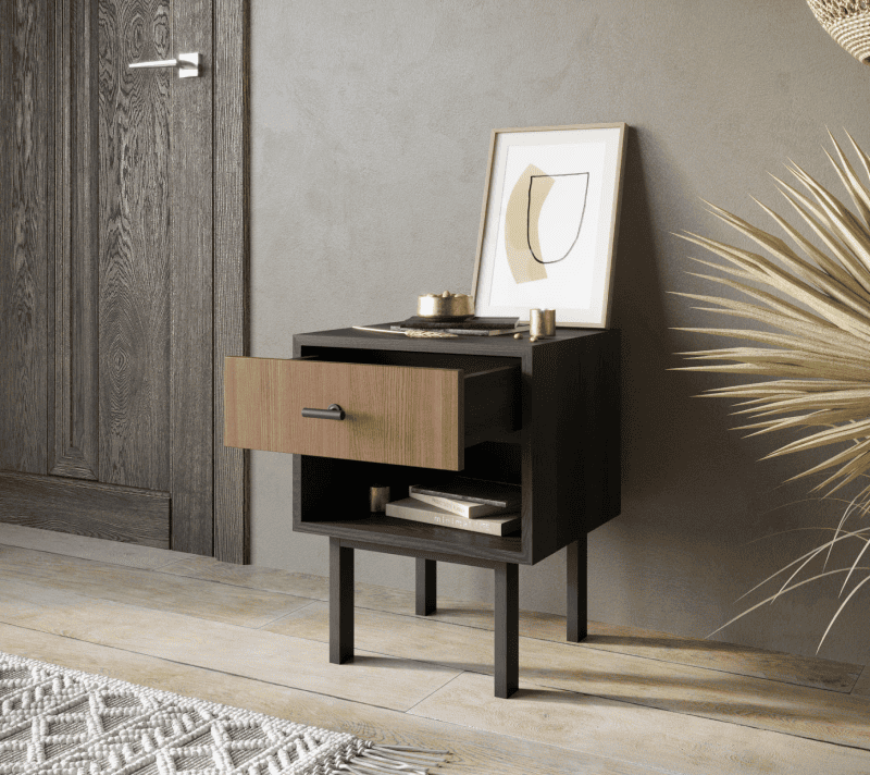 Тумба прикроватная Emerson коричневый/черный EM11_2