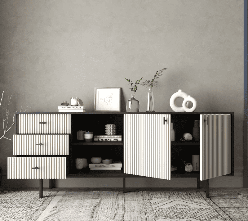 Тумба-комод Emerson белый/черный EM15/milky/L_2