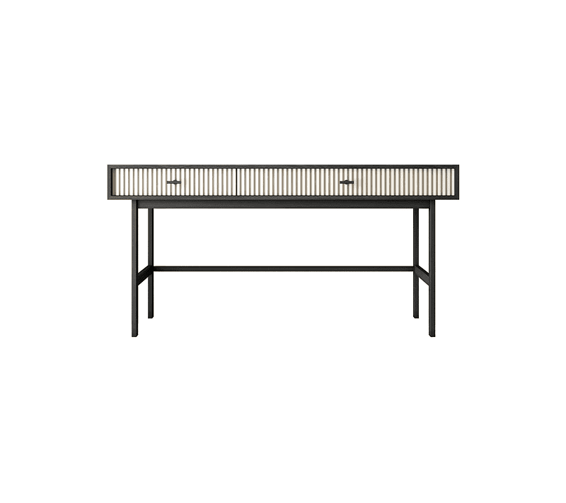 Стол консольный Emerson белый/черный EM22/milky/L