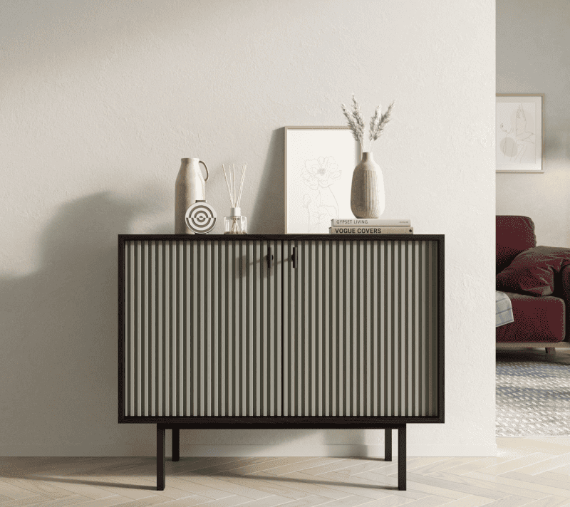 Тумба Эмерсон серый/черный EM02/gray/L_1