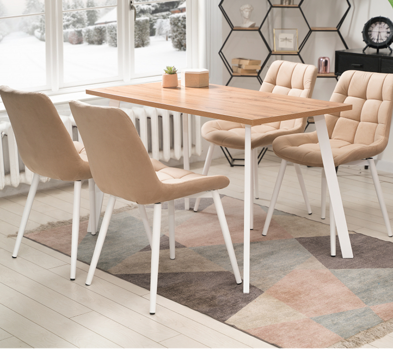 Стол Тринити Лофт дуб вотан/белый матовый_3