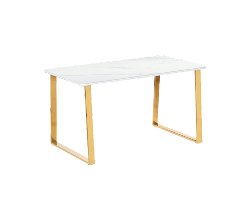 Стол керамический Селена 2 белый мрамор/золото 160х90х77_1