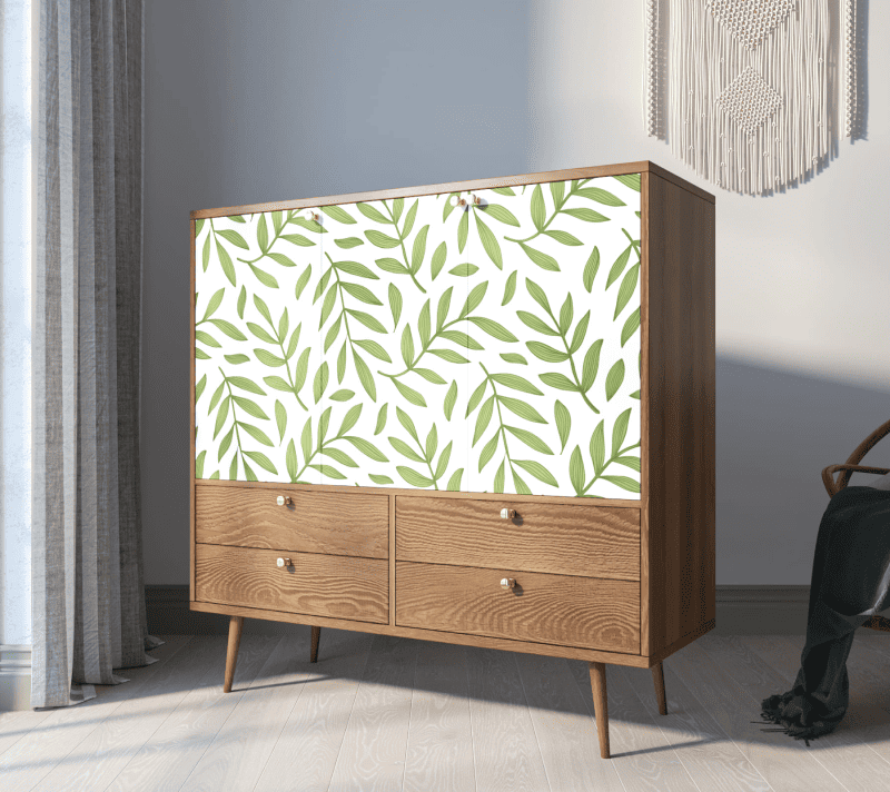 Тумба-комод Berber зеленый/белый/коричневый BB29/Print_28_3