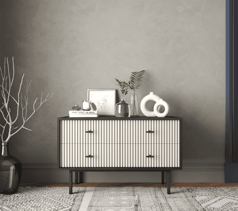 Комод Emerson белый/черный EM05/milky/L_1