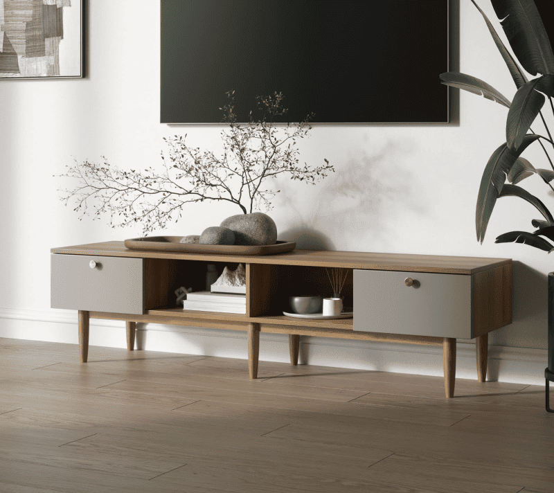 Тумба под телевизор Арка серый/бежевый AR08-F2_3