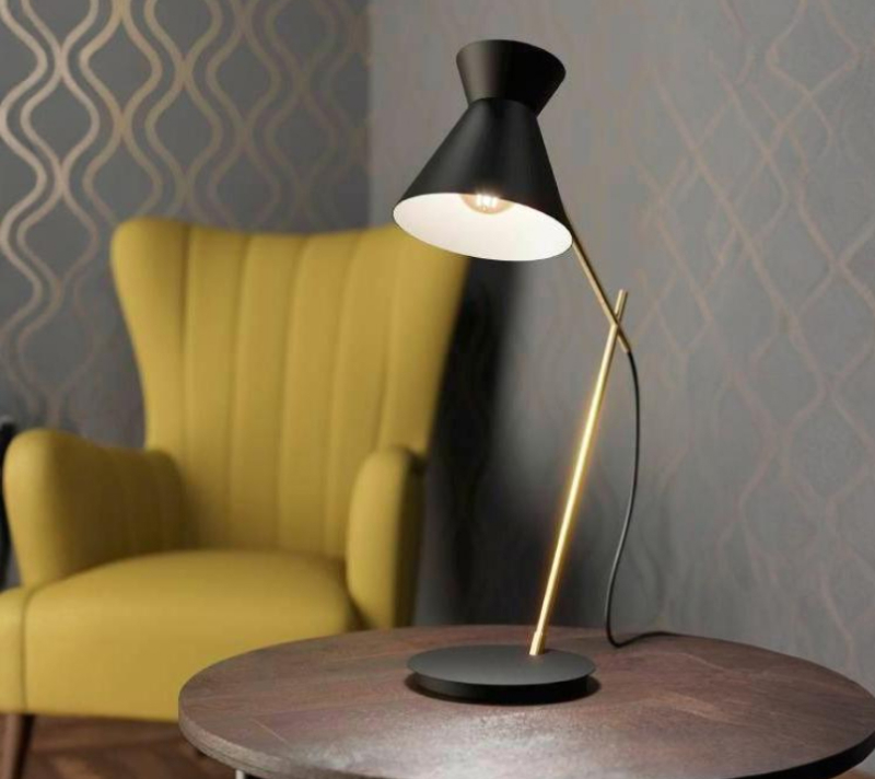 Настольная лампа Амизага черный/золотой 98864_1