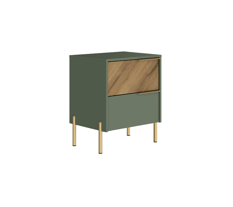 Тумба прикроватная Сиена дымчатый зеленый/дуб вотан KOM2S_1