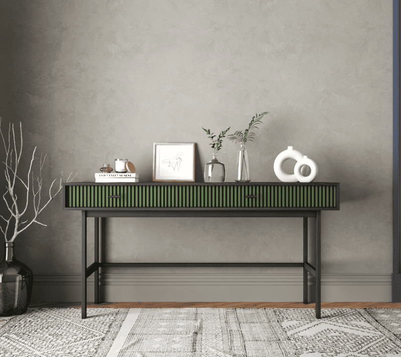 Стол консольный Emerson зеленый/черный EM22/green/L_1