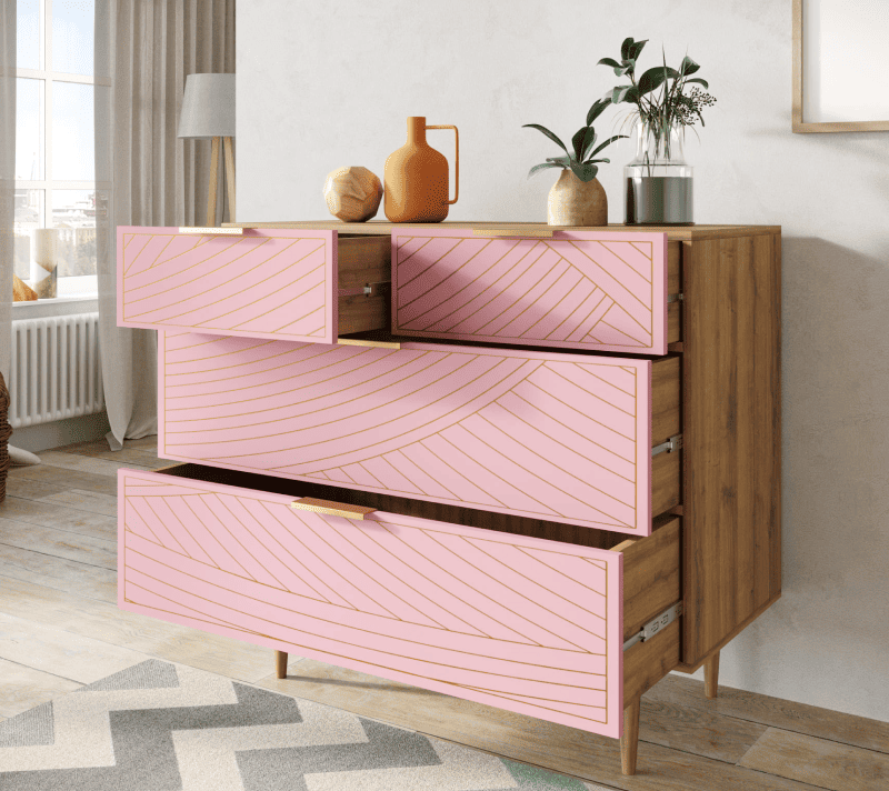Комод Line розовый LN14/GR1/pink_2