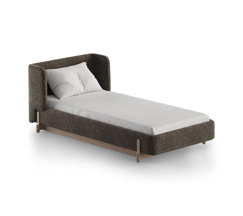 Кровать Basic коричневый рогожка 90x200