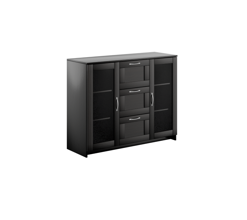 Тумба-витрина с 2 дверцами и с 3 ящиками Sirius дуб венге 117x95_2