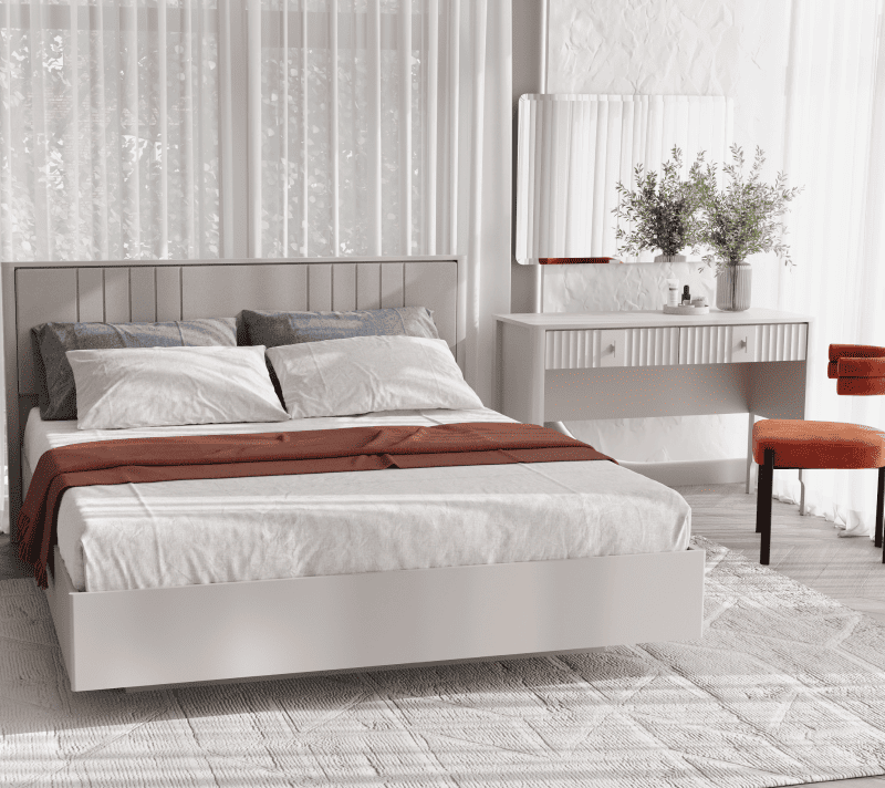 Кровать с мягким элементом Далия персидский жемчуг LOZ160х200 М_1