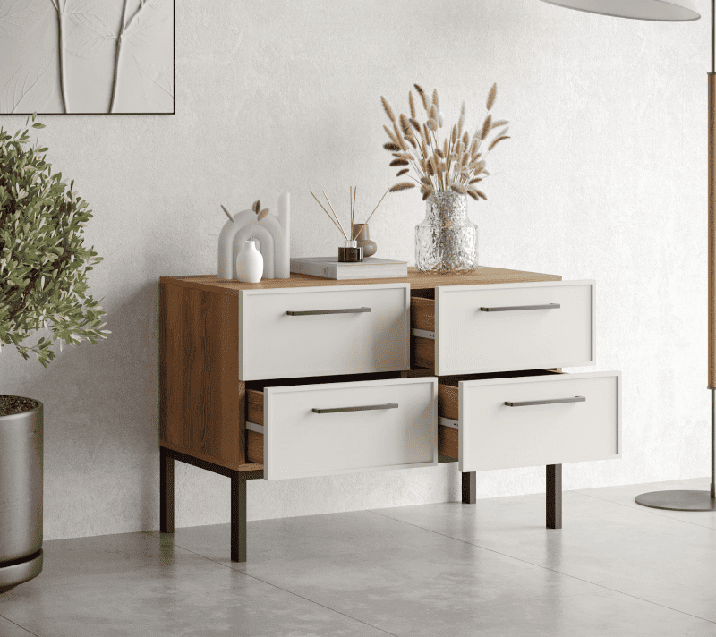 Комод Николь белый NEM05_2