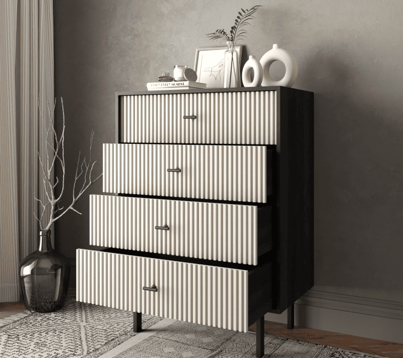 Комод Emerson белый/черный EM18/milky/L_2