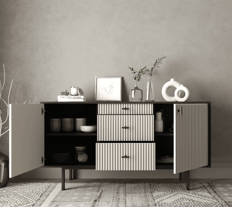 Тумба-комод Emerson белый/черный EM08/milky/L_2