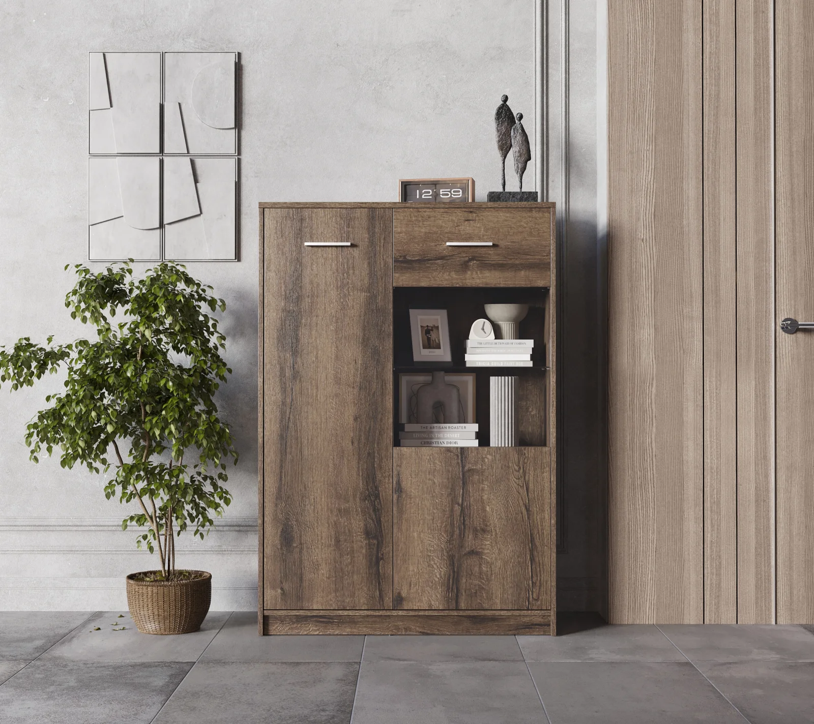 Тумба-витрина Непо дуб монастырский REG1D1W/90_1