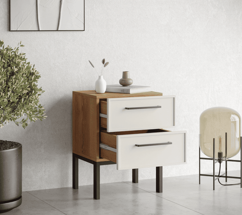 Тумба прикроватная Nicole белый NEM16_2