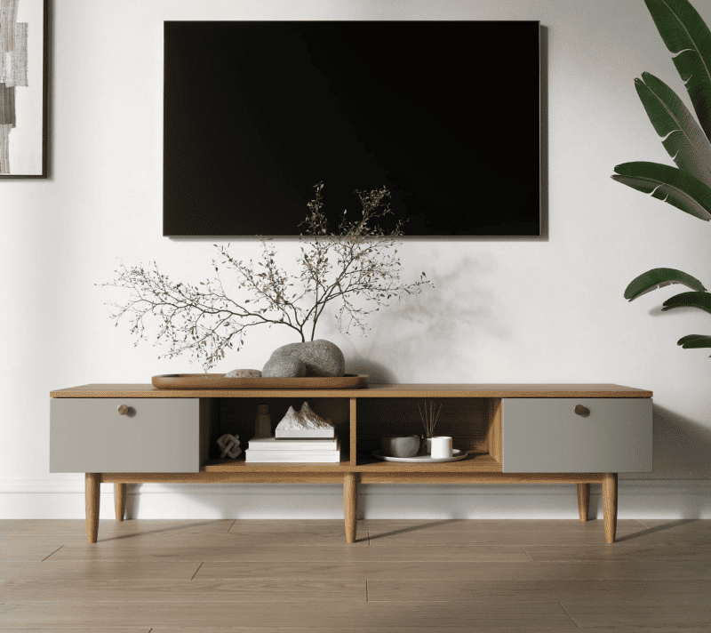 Тумба под телевизор Арка серый/бежевый AR08-F2_1