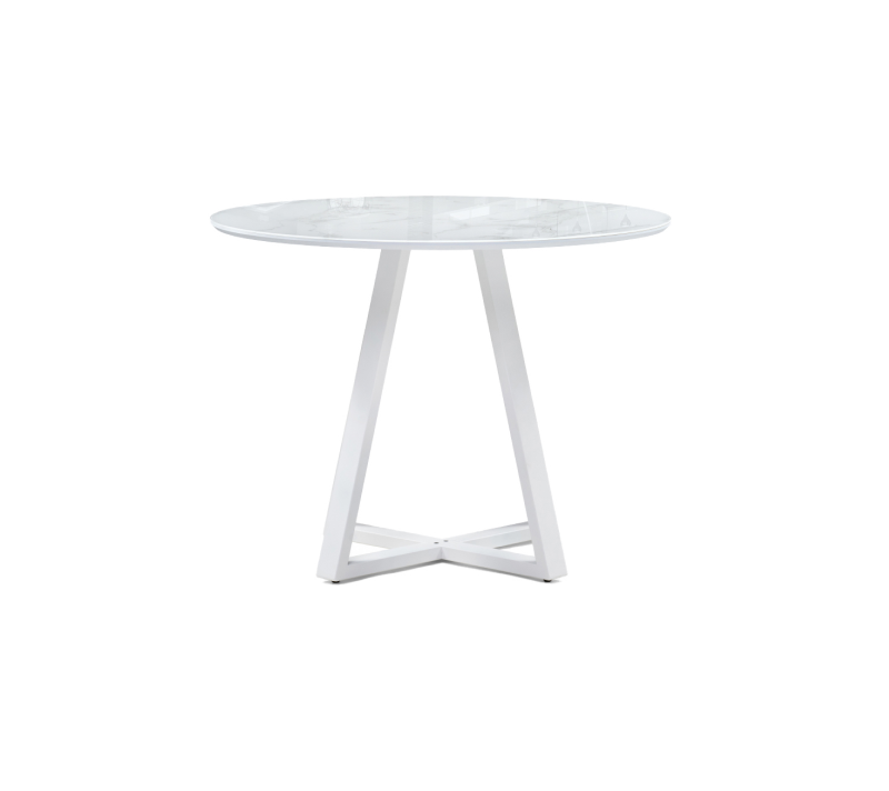 Стол круглый Норфолк белый мрамор/белый