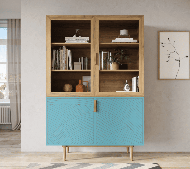 Витрина Line голубой LN11/GR1/blue_1