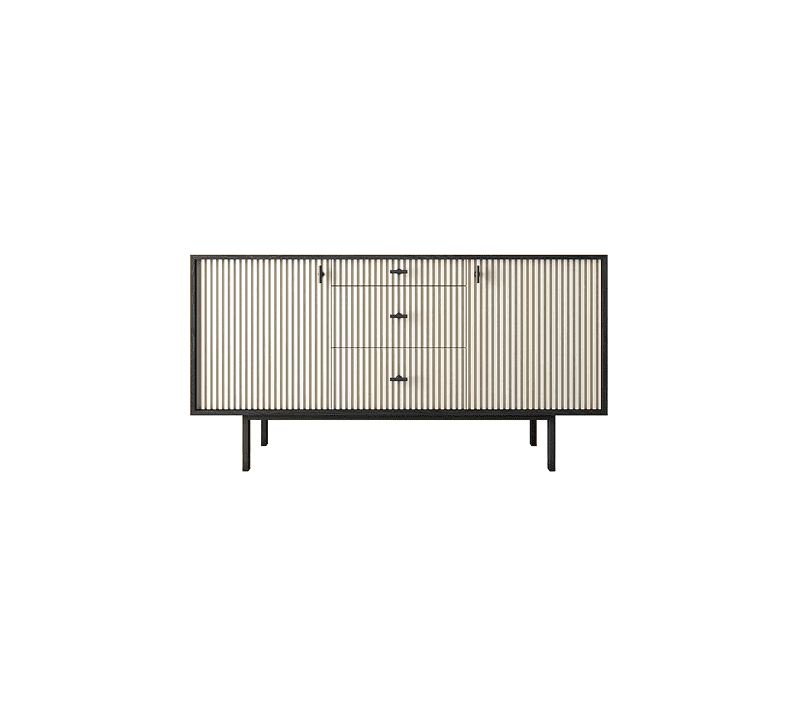 Тумба-комод Emerson белый/черный EM08/milky/L