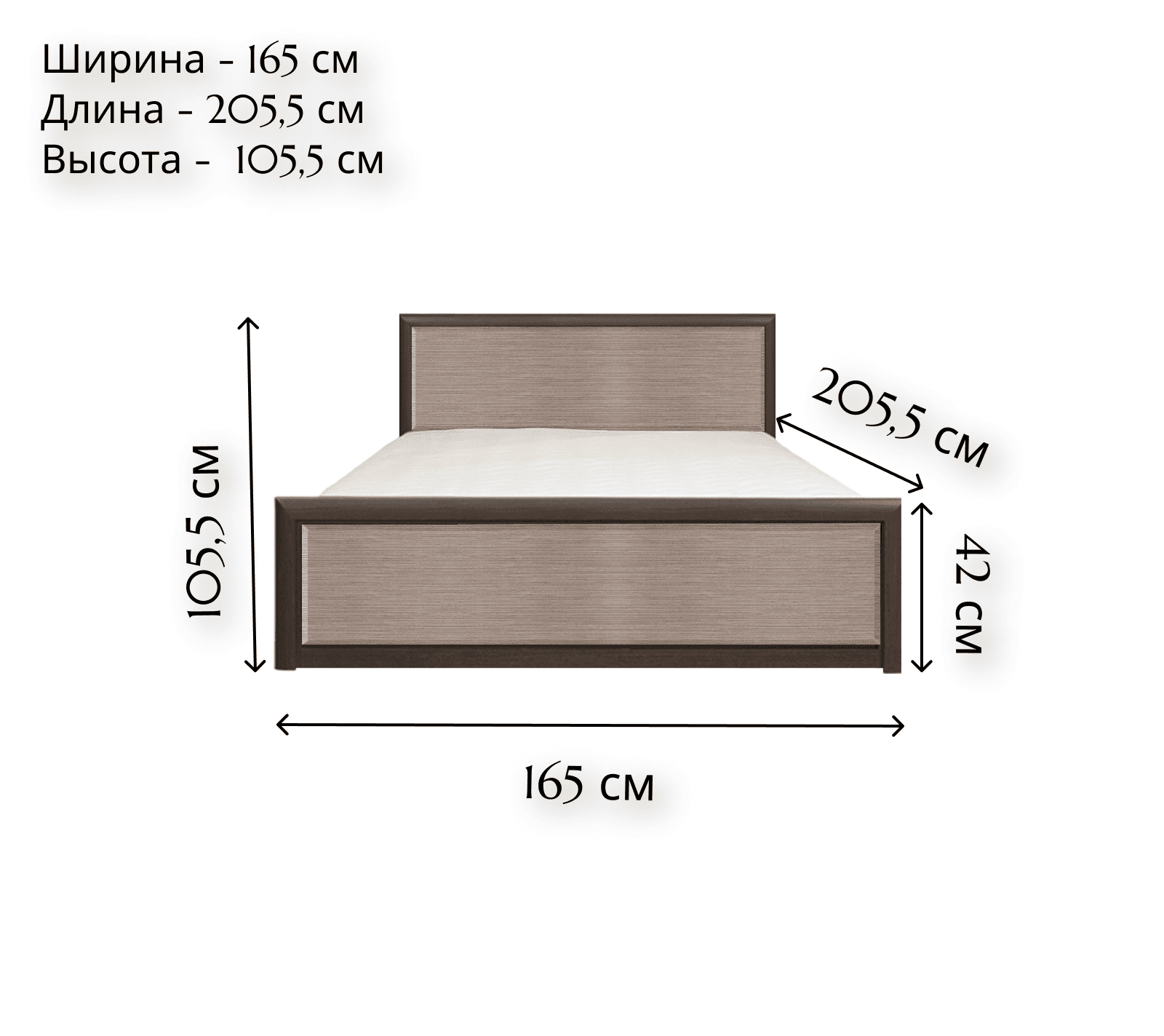 Кровать Koen венге штрокс LOZ160x200_1