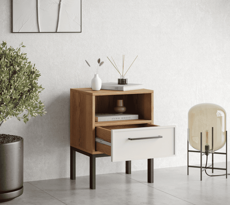 Тумба прикроватная Nicole белый NEM17_2