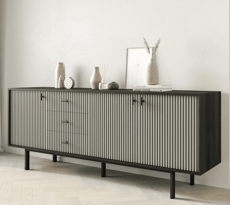 Тумба-комод Emerson серый/черный EM07/gray/L_3