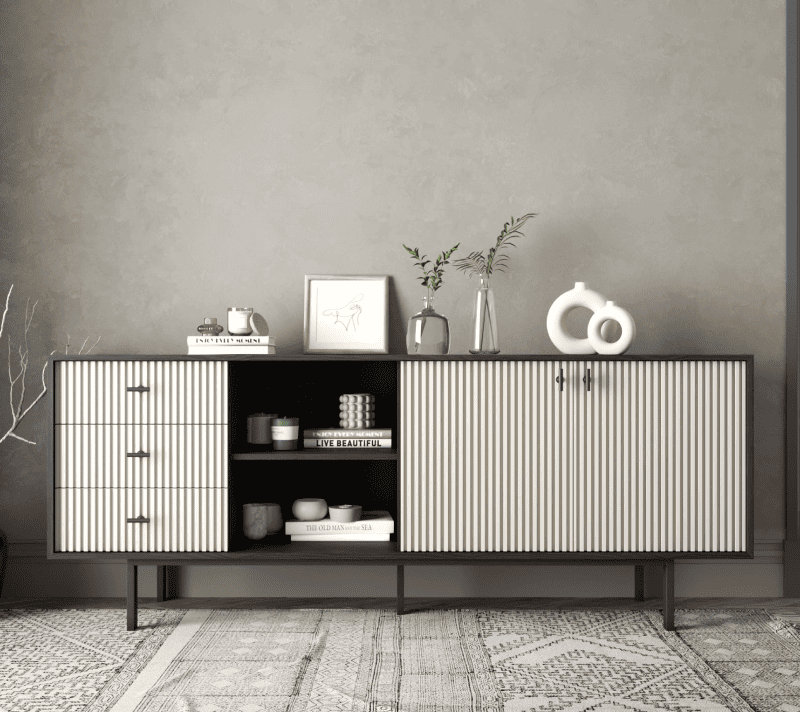 Тумба-комод Emerson белый/черный EM15/milky/L_1