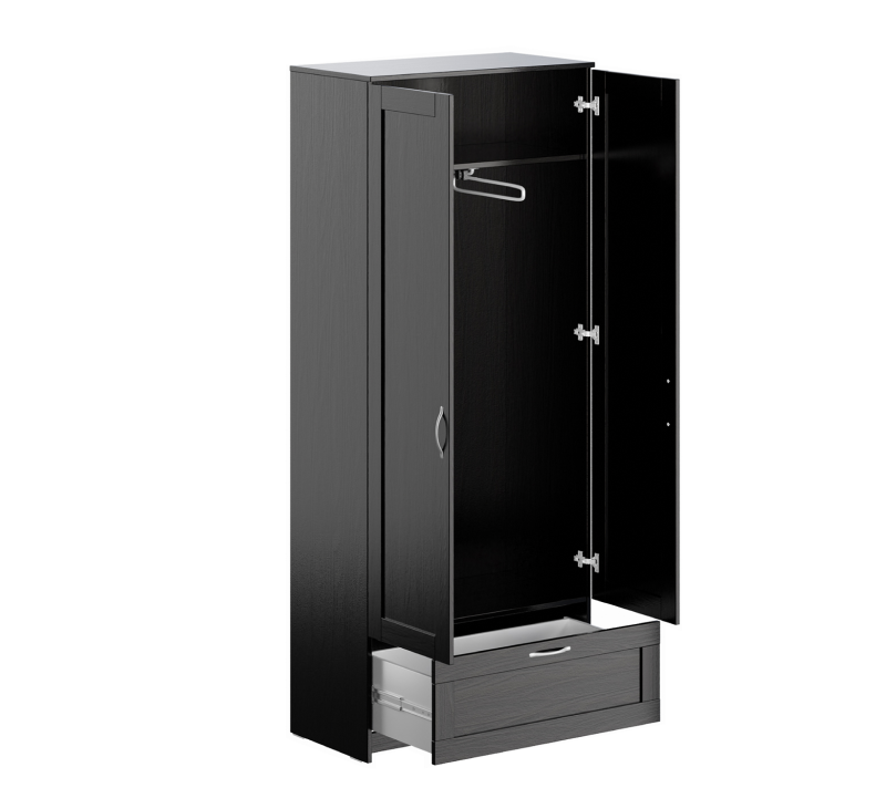 Шкаф для одежды с 2 дверцами и ящиком Sirius дуб венге_1