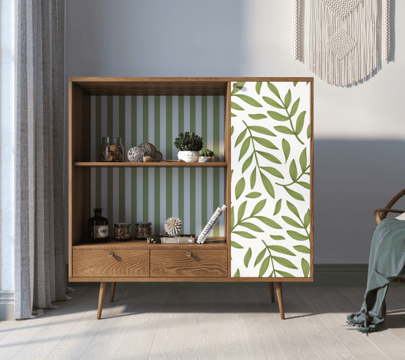 Стеллаж Berber зеленый/белый/коричневый BB28/Print_28_1