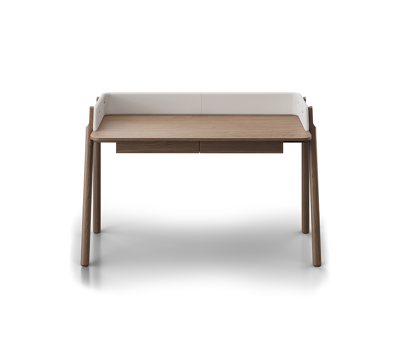 Стол письменный Basic натуральный дуб/молочный экокожа 140x60