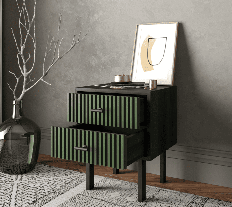 Тумба прикроватная Emerson зеленый/черный EM16/green/L_2