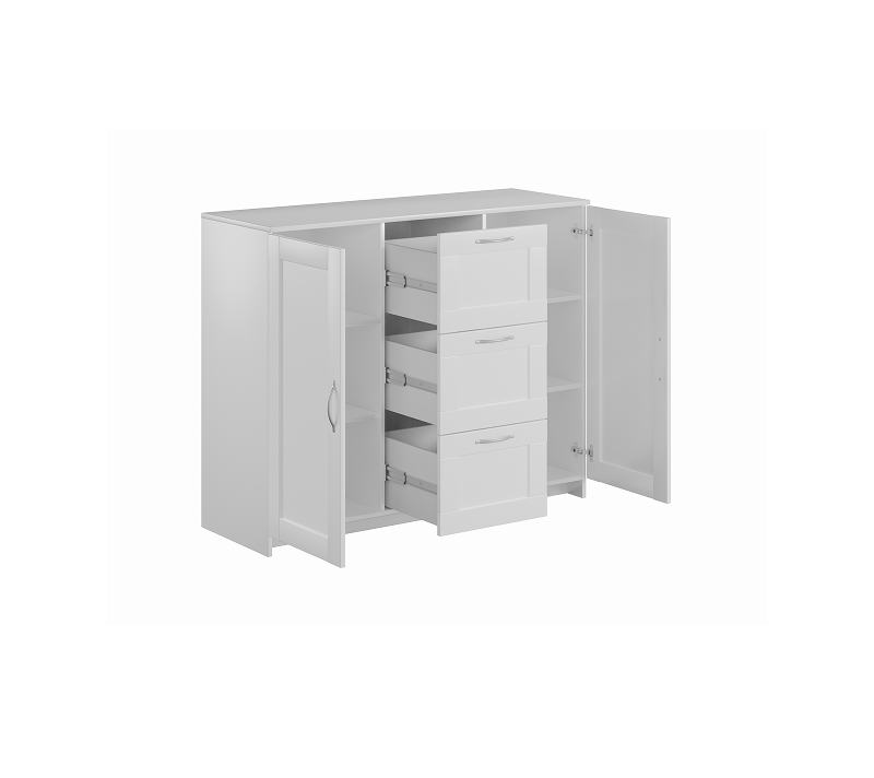 Тумба-комод с 2 дверцами и с 3 ящиками Sirius белый_1