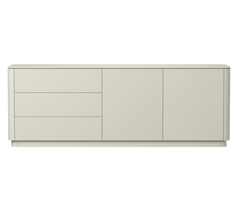 Тумба-комод с 3-мя ящиками и 2-мя дверьми Tammi молочный L