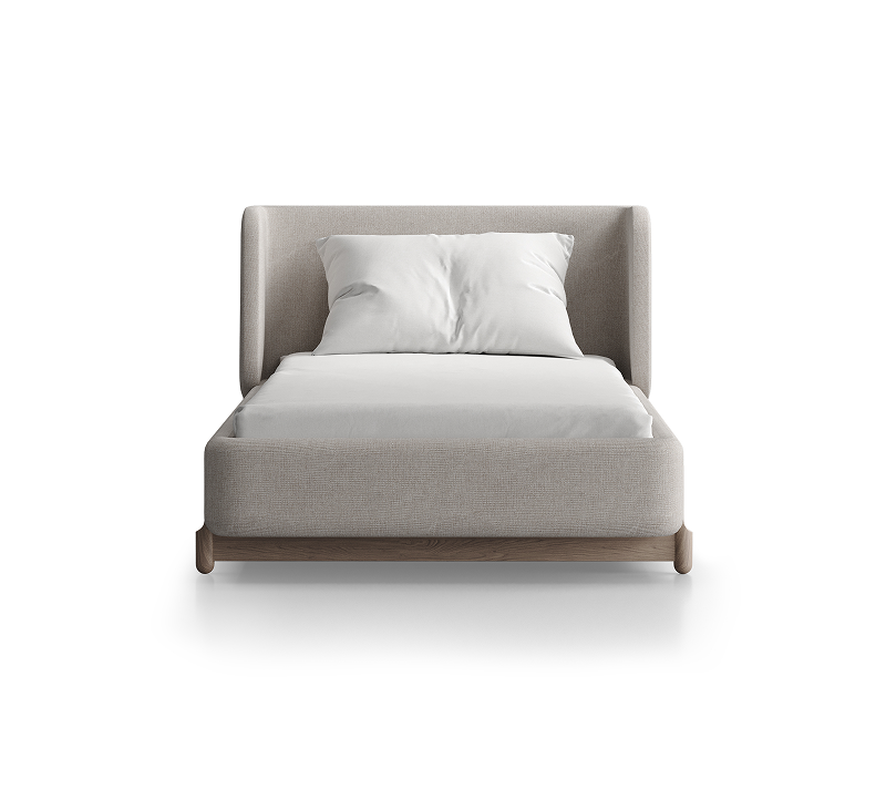 Кровать Basic молочный рогожка 90x200