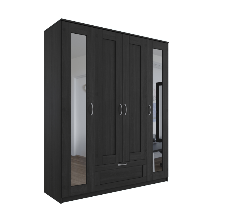 Шкаф комбинированный с 4 дверцами и ящиком Sirius дуб венге_2