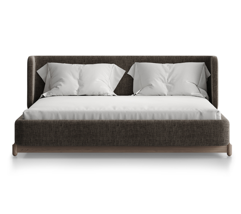 Кровать Basic коричневый рогожка 160x200