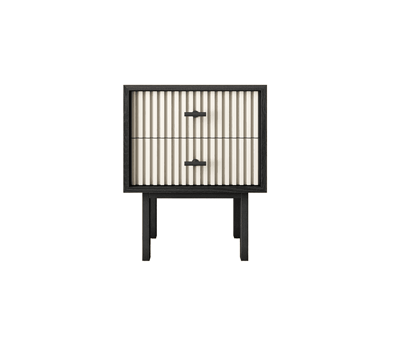 Тумба прикроватная Emerson белый/черный EM16/milky/L