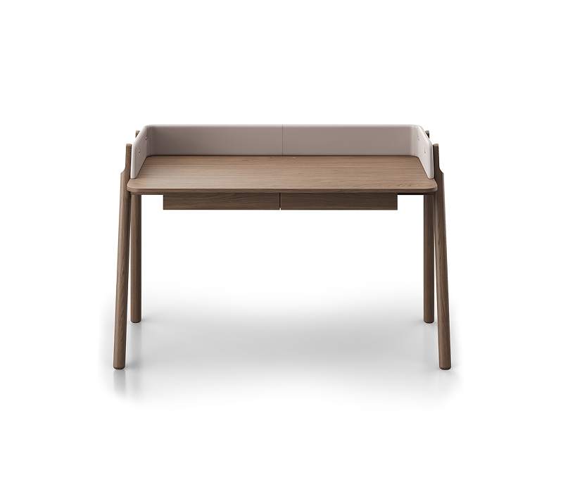 Стол письменный Basic натуральный дуб/бежевый экокожа 140x60