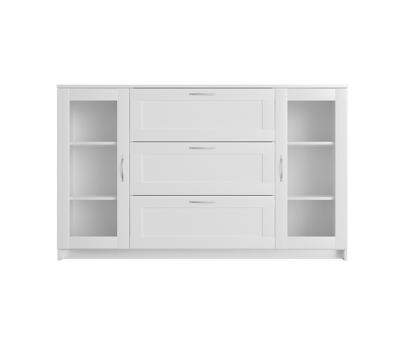 Тумба-витрина с 2 дверцами и с 3 ящиками Sirius белый 156x95