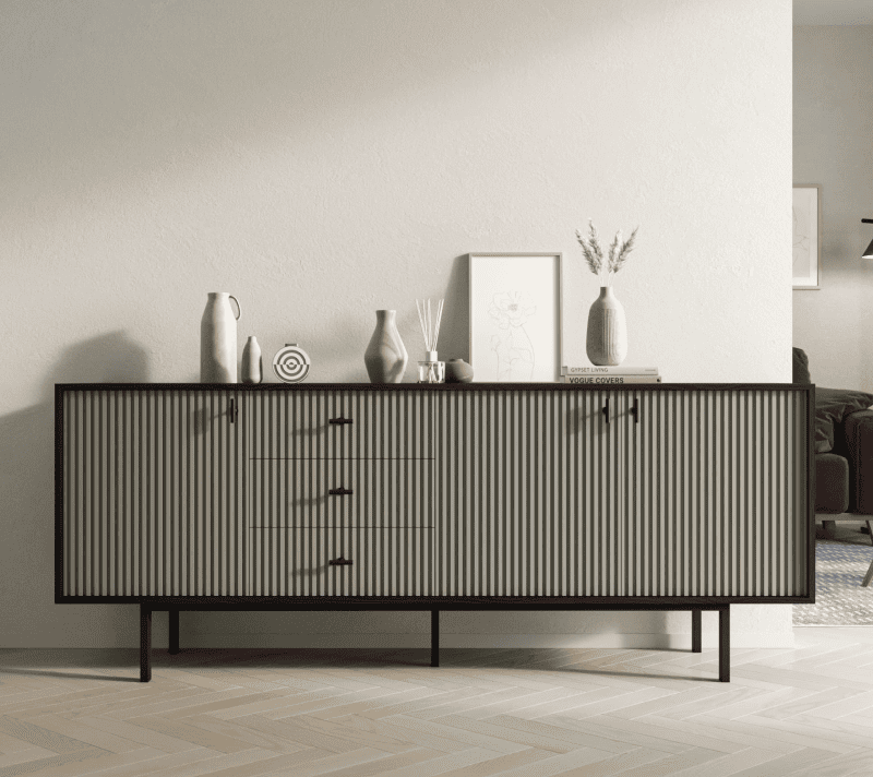 Тумба-комод Emerson серый/черный EM07/gray/L_1