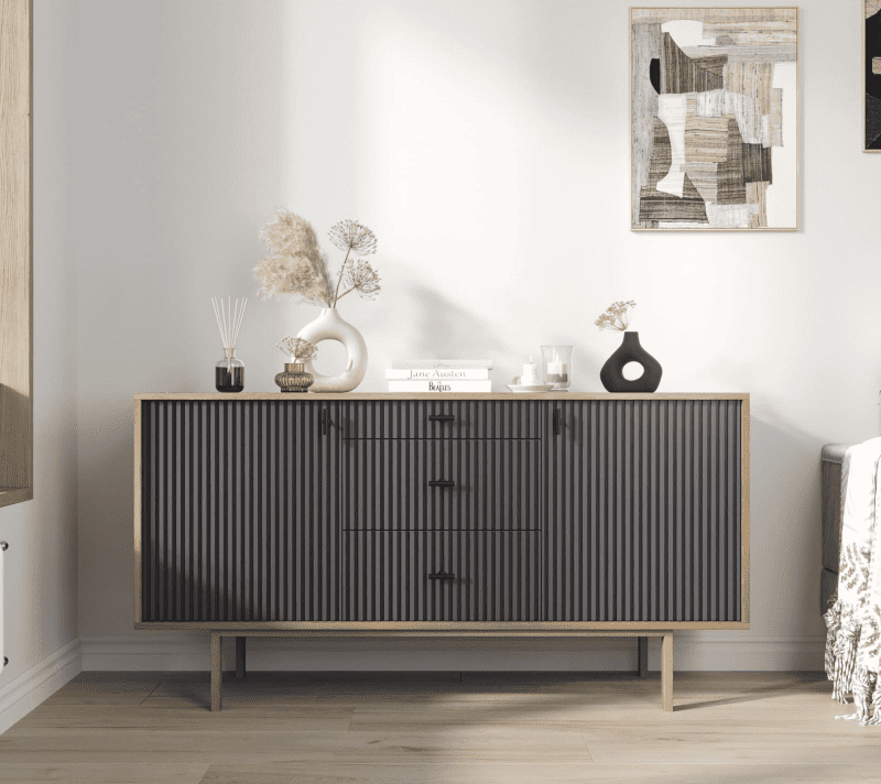 Тумба-комод Эмерсон черный/коричневый EM08/7024/L_1