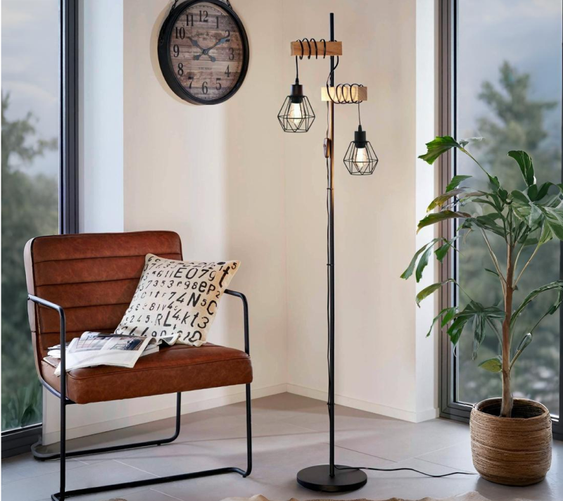 Торшер Тауншенд черный/коричневый 43137_1