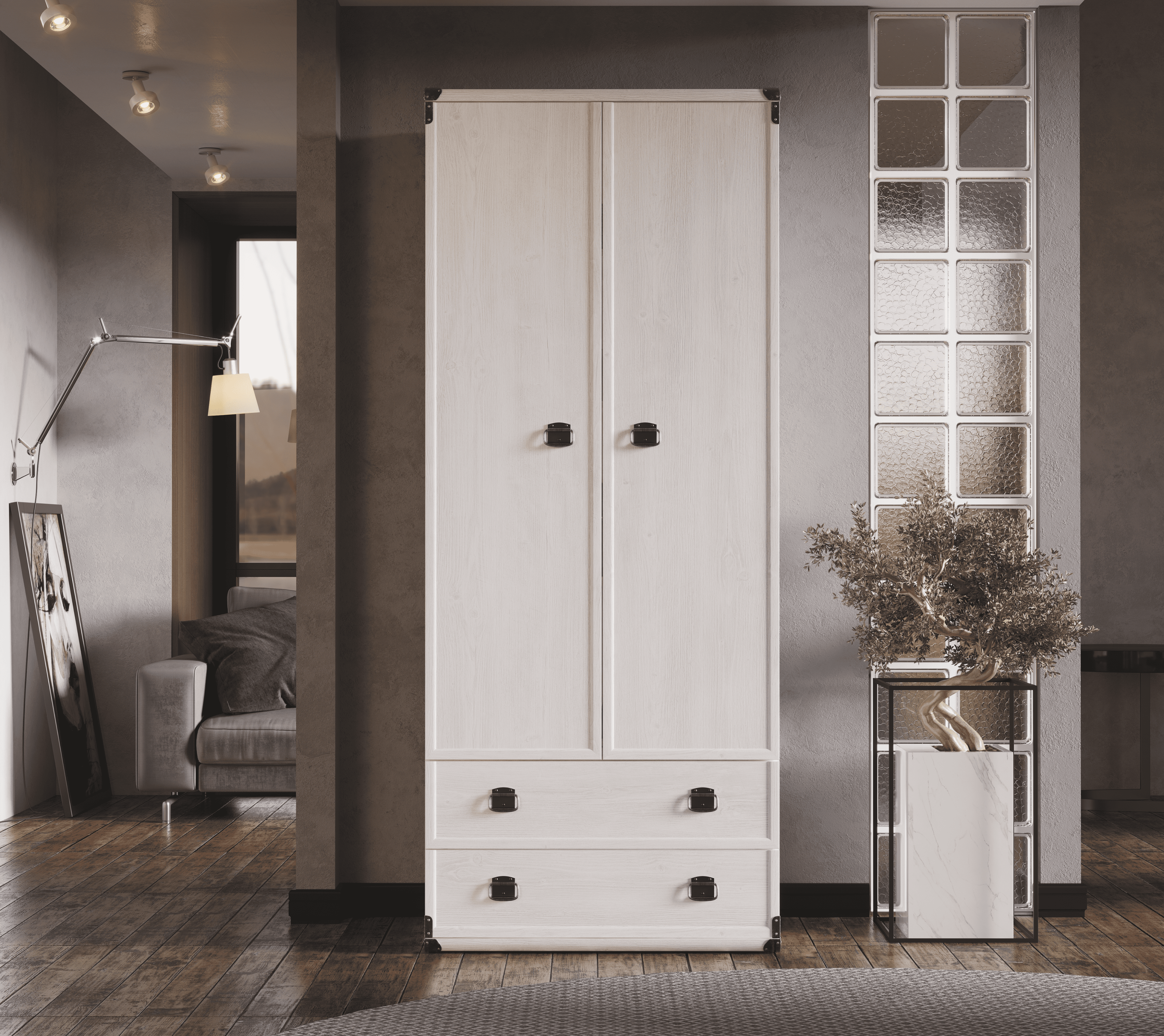 Шкаф с полками Индиана сосна каньон JSZF2D2S_1