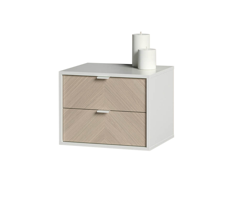 Тумба прикроватная подвесная 2 ящика Fjord белый