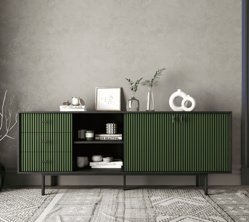 Тумба-комод Emerson зеленый/черный EM15/green/L_1