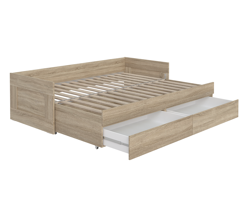 Кровать раздвижная с ящиками Sirius сонома 90х200_1