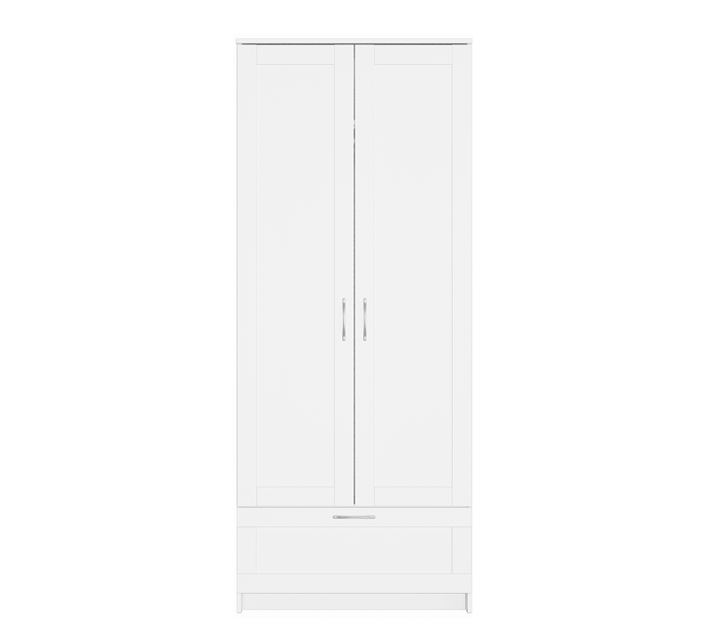 Шкаф для одежды с 2 дверцами и ящиком Sirius белый